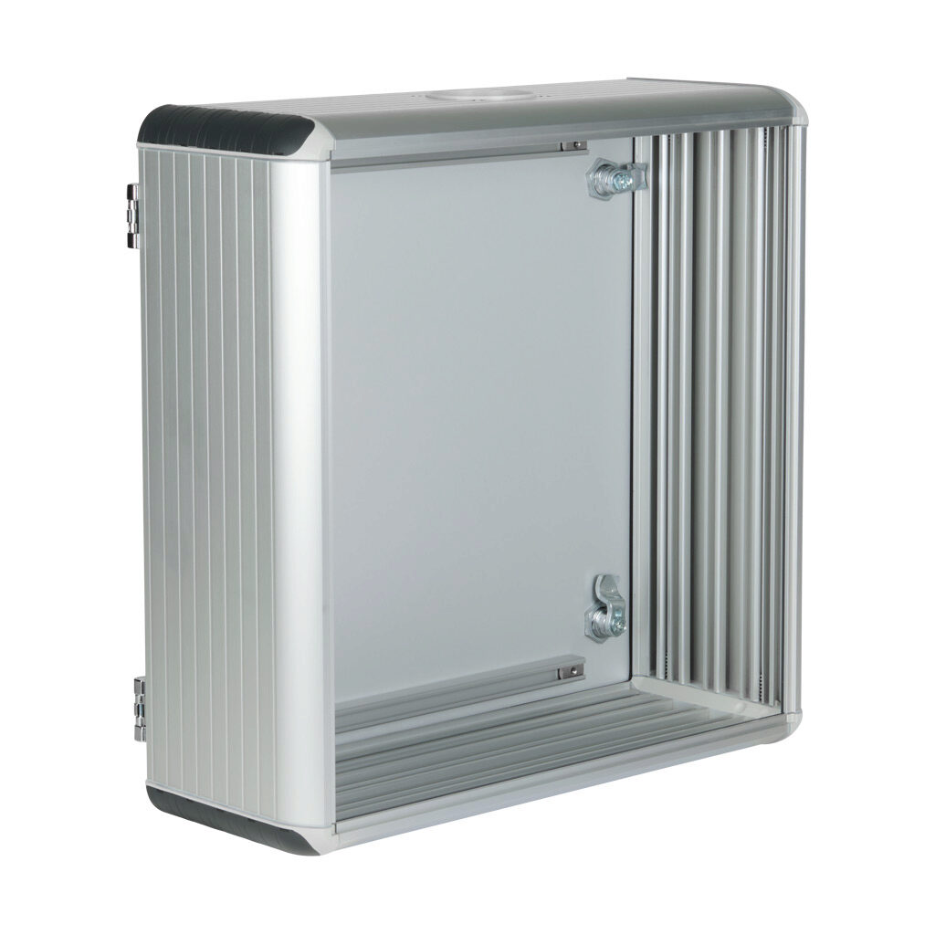 AutomationDirect ECO1500.0008 - Teknokol Eco series HMI Enclosure, 16 x 16 x 6in (HxWxD), suspension mount, aluminum, natural finish, single-door, 1/4-turn semi-flush.