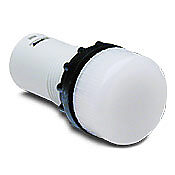 ECX1056-24 - AutomationDirect incandescent indicating light, permanent light function, IP65, 22mm, white, 30mm, round, plastic base, 24 VAC/VDC, full voltage.