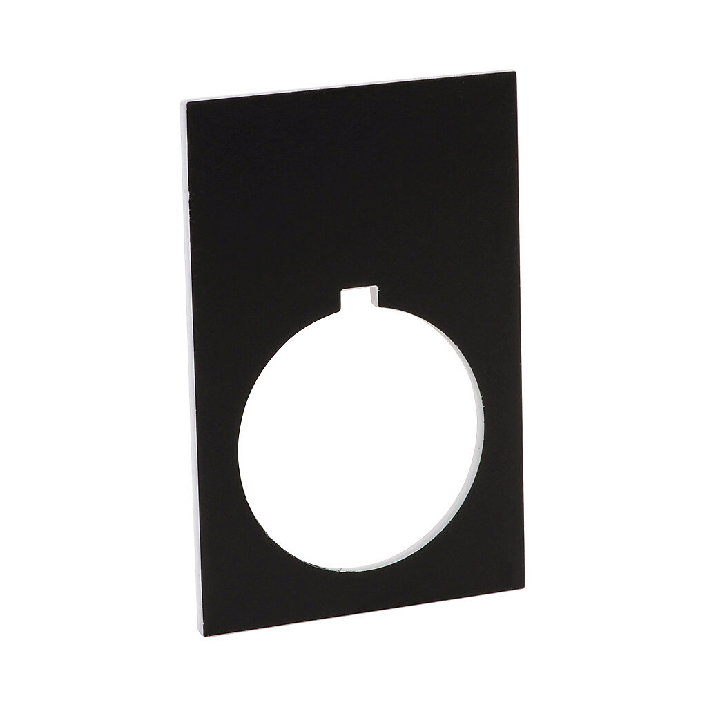 ECX1670-B - AutomationDirect legend plate, plastic, rectangular, black field, black background, legend plate marking "blank". For use with 22mm pilot devices. O-ring included.