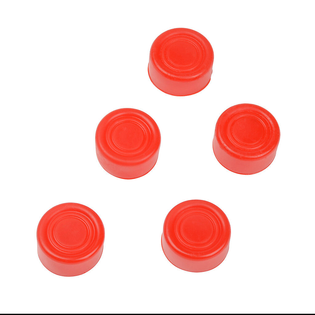 ECX1701-5 - AutomationDirect protection cap, red, 22mm, silicone. Package of 5. For use with GCX series standard-size flush pushbuttons.