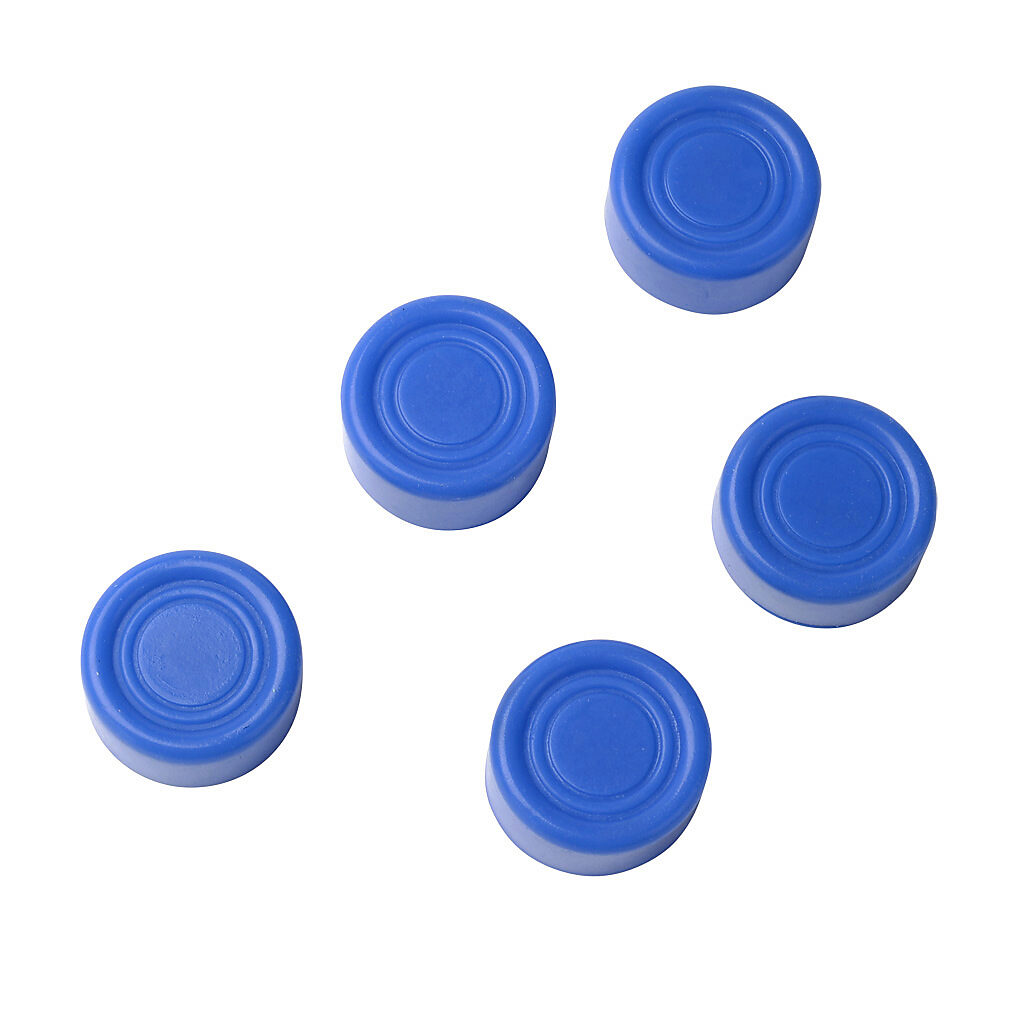 ECX1704-5 - AutomationDirect protection cap, blue, 22mm, silicone. Package of 5. For use with GCX series standard-size flush pushbuttons.