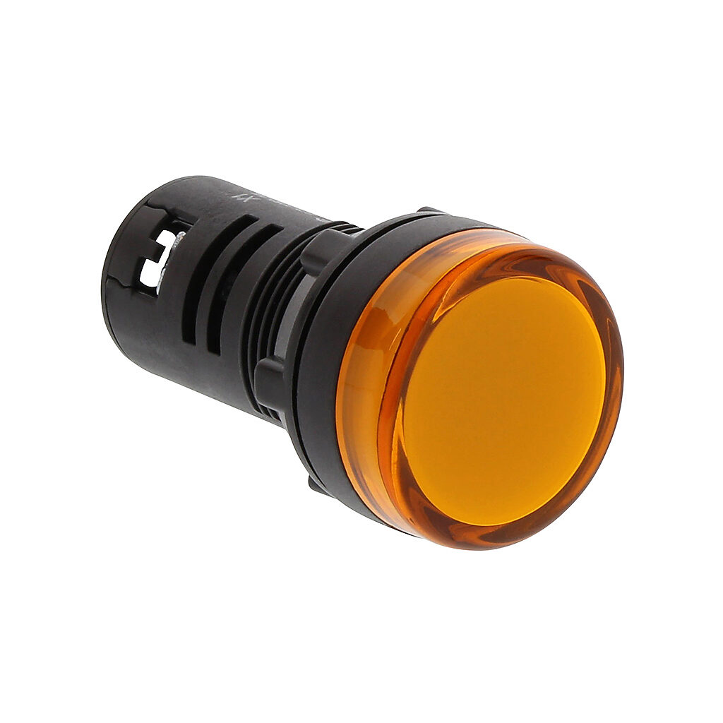 ECX2053-24L - AutomationDirect LED indicating light, permanent light function, IP65, 22mm, yellow, 30mm, round, plastic base, 24 VAC/VDC, full voltage.
