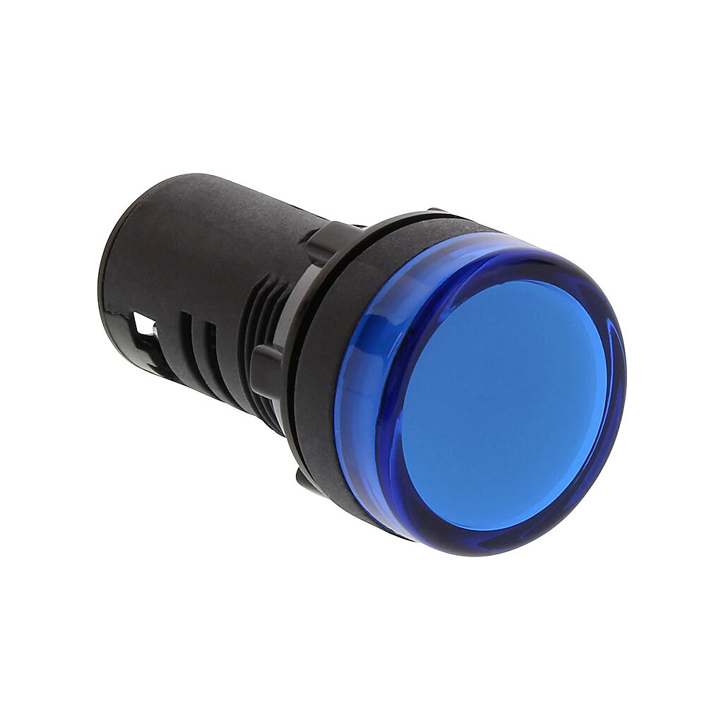 ECX2054-24L - AutomationDirect LED indicating light, permanent light function, IP65, 22mm, blue, 30mm, round, plastic base, 24 VAC/VDC, full voltage.