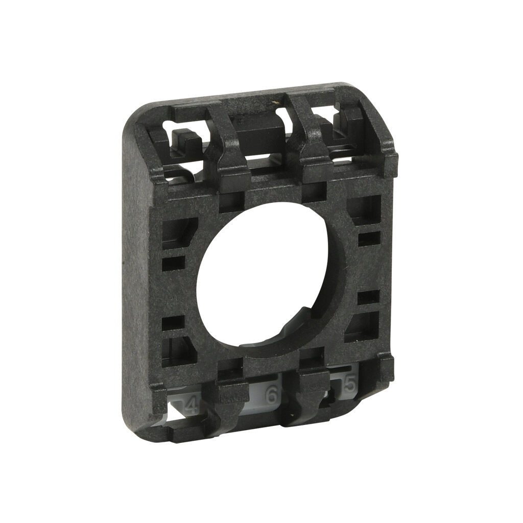 ECX4029-2 - Comepi mounting flange, thermoplastic, black. Package of 2. For use with Comepi 22mm pushbuttons.