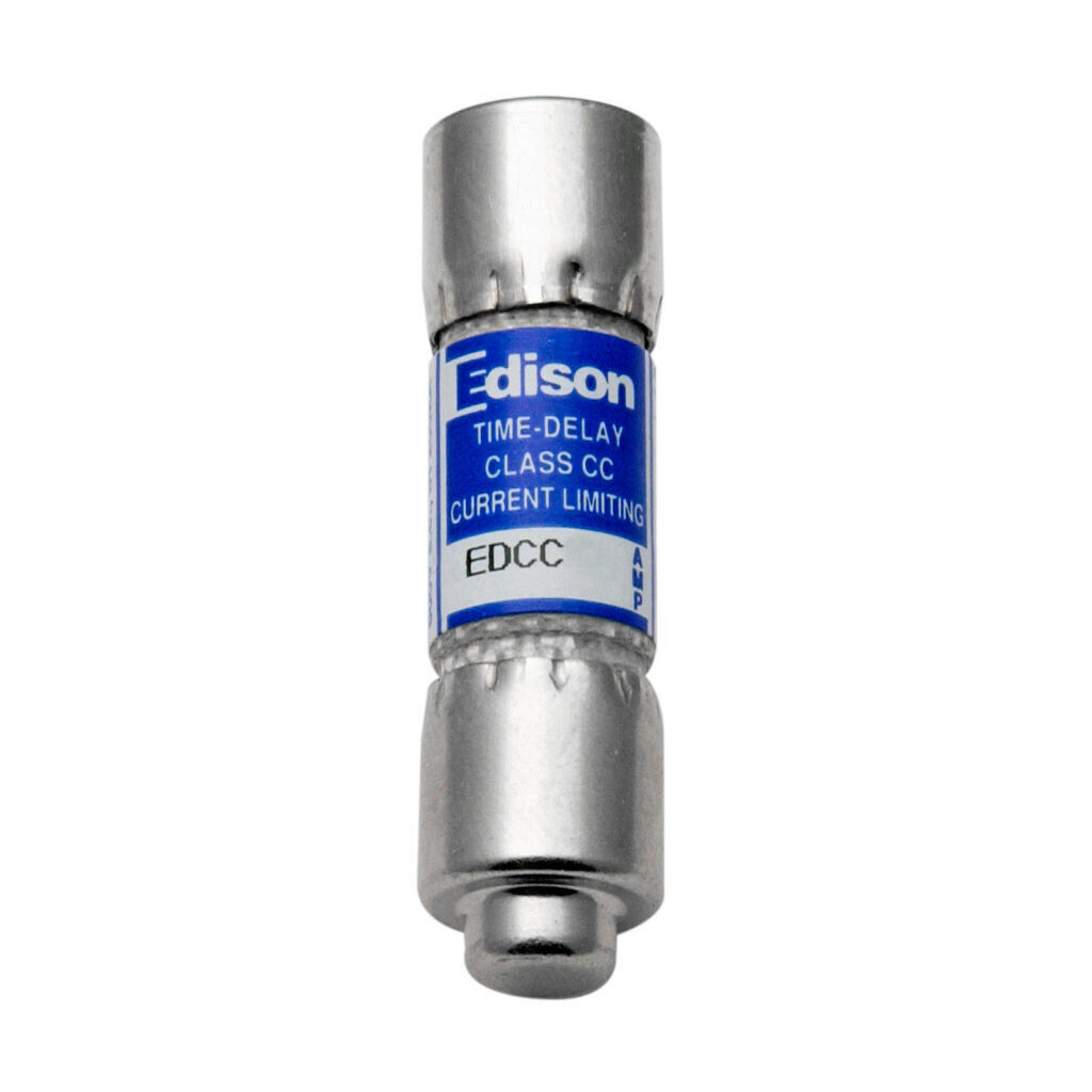EDCC1 - Edison fuse, EDCC series, Class CC, current-limiting, time-delay, 1A, 600 VAC, ferrule. Package of 10. Feeder/branch protection applications.