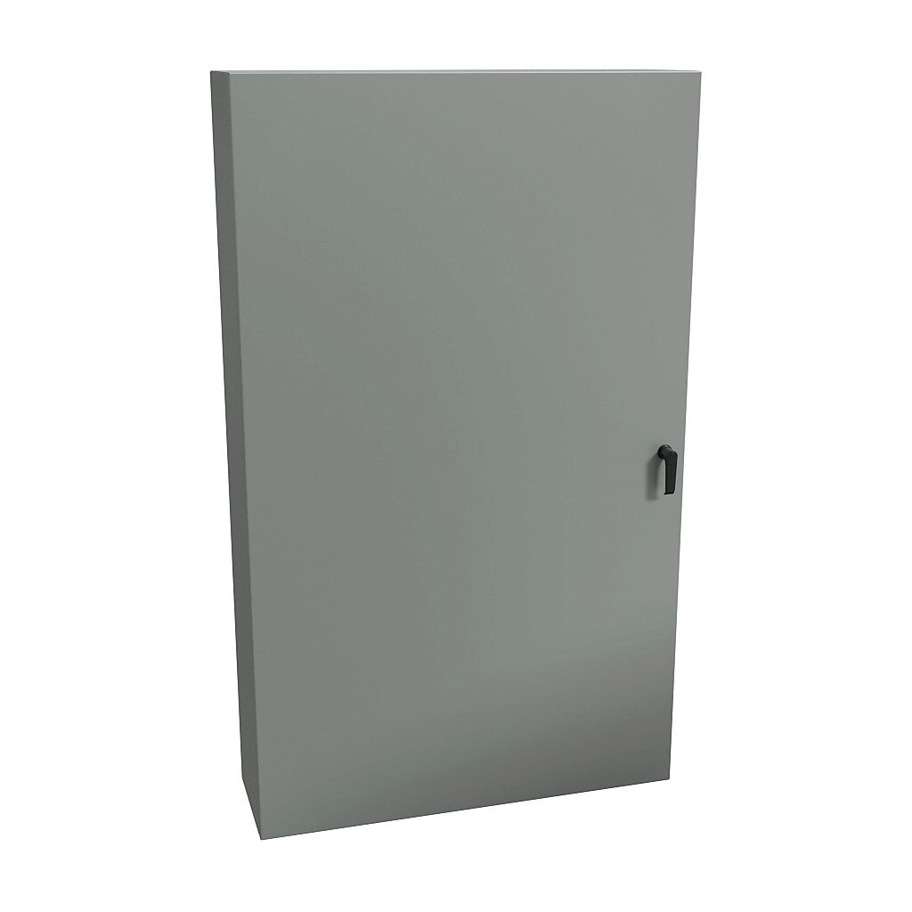 EN4SD603610GY - Hammond Eclipse series enclosure, NEMA 3R/4/12, 60 x 36 x 10in (HxWxD), wall mount, carbon steel, ANSI 61 gray, powder coat finish, single-door, 3-point keylocking handle.