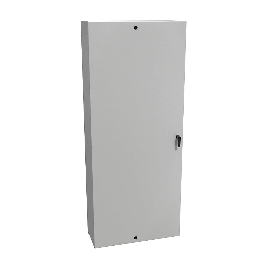 EN4SD723012LG - Hammond Eclipse series enclosure, NEMA 3R/4/12, 72 x 30 x 12in (HxWxD), wall mount, carbon steel, RAL 7035 light gray, powder coat finish, single-door, 3-point keylocking handle.