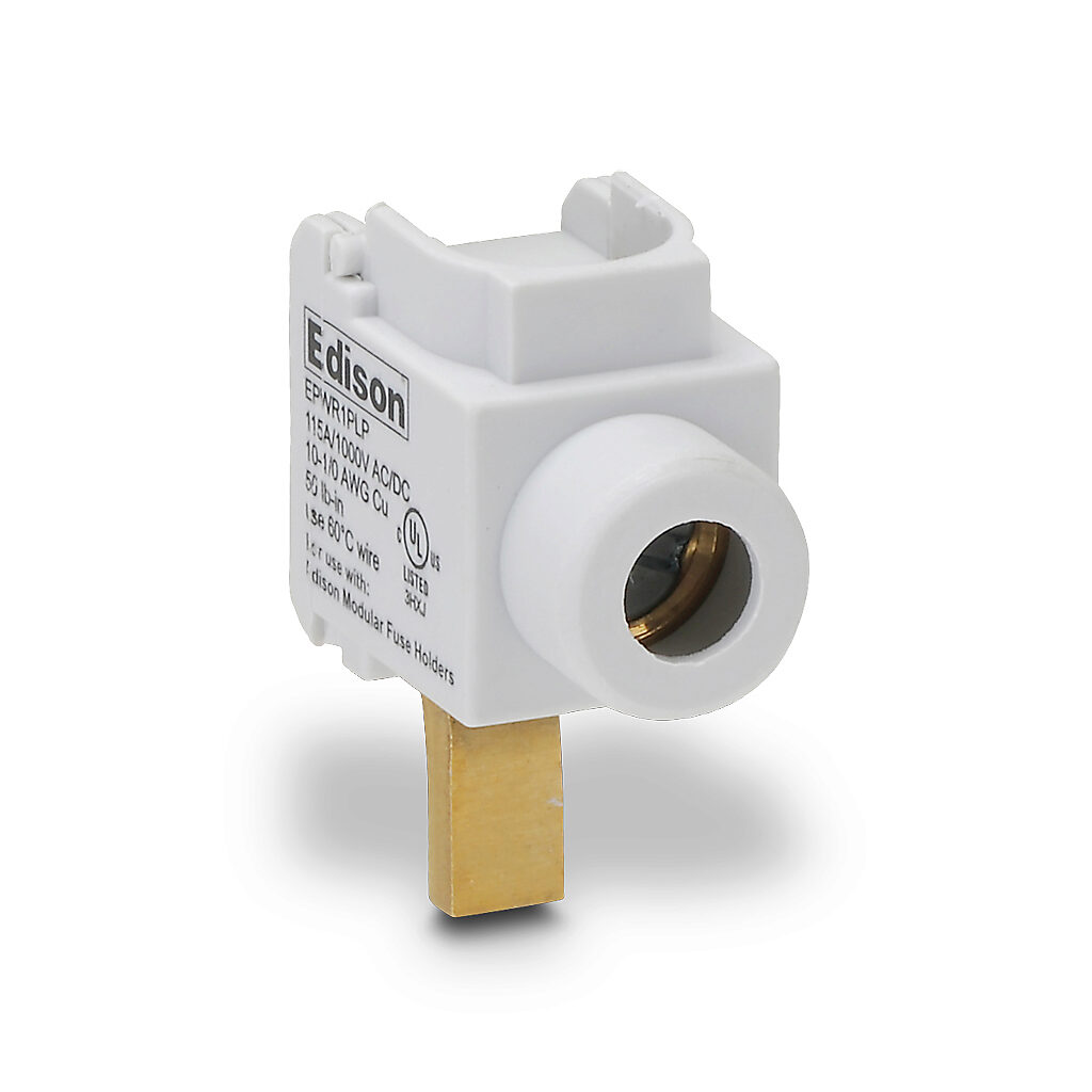 EPWR1PLP - Edison box type wiring lug, 115A, 1000 VAC/VDC, 1 openings, #10 AWG-1/0 copper only. Package of 10. For use with EB1P series busbars.