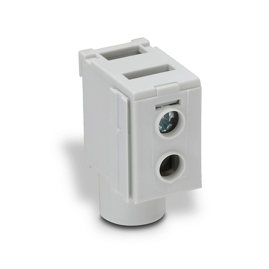 EPWR50MM - Edison direct feed wiring lug, 115A, 1000 VAC/VDC, 1 openings, #14-1 AWG copper only. Package of 10. For use with EB1P or EB3P series busbars.