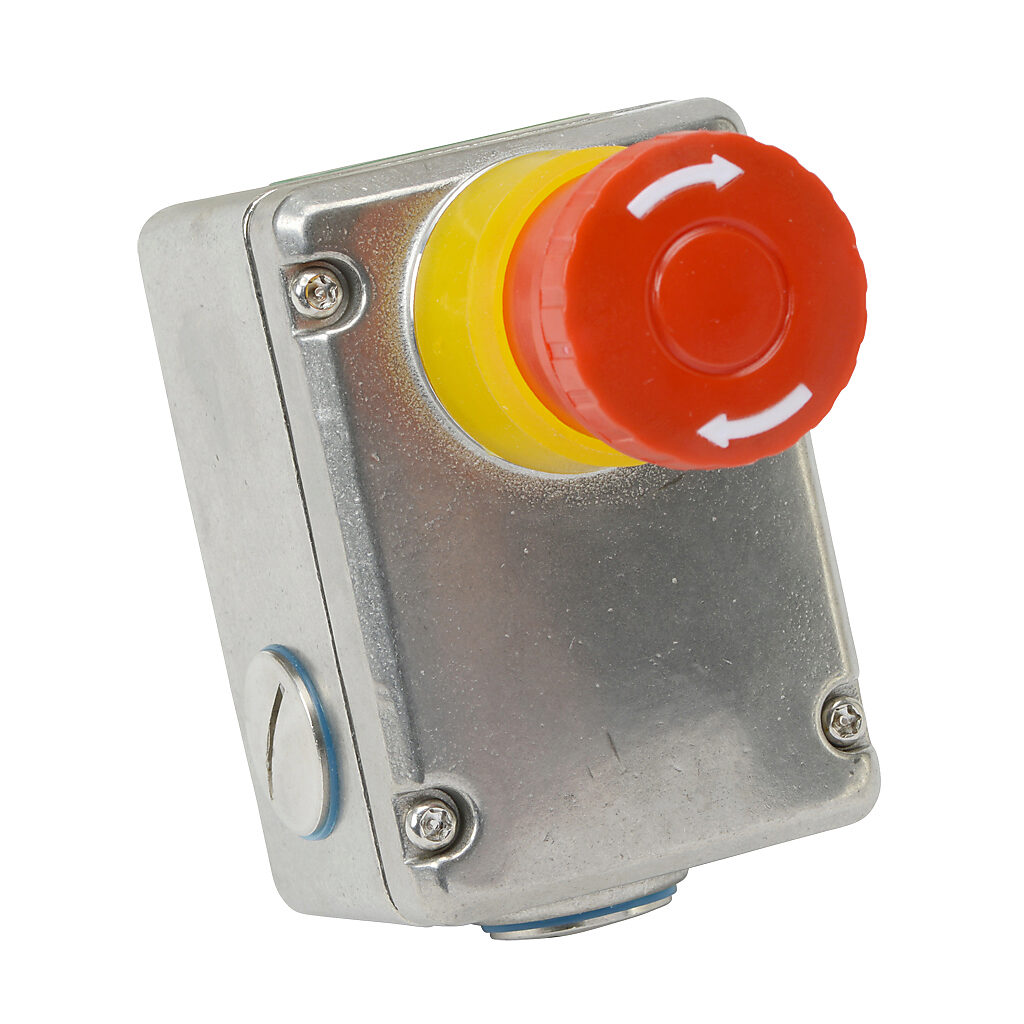 ESL-SS-232004 - IDEM emergency stop control station, 316 stainless steel, (1) pushbutton, mushroom, red, twist-to-release, (1) N.O./(3) N.C. contact(s).