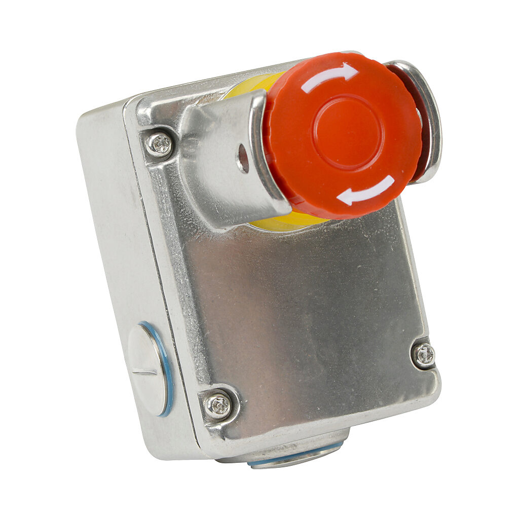 ESL-SSP-232012 - IDEM emergency stop control station, 316 stainless steel, (1) pushbutton, mushroom, red, twist-to-release, guarded, (1) N.O./(3) N.C. contact(s).