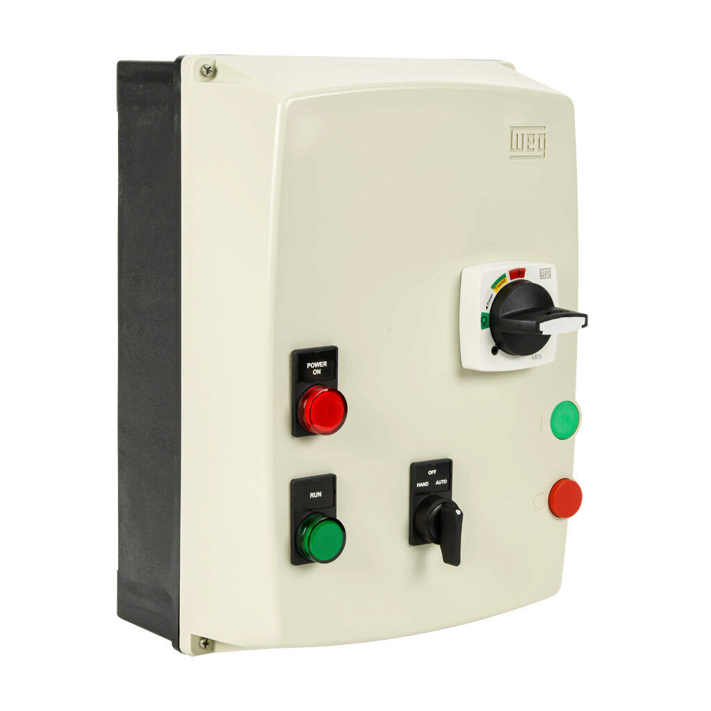ESWE-B25D15KX-D12 - WEG Electric ESWE series combination Type-E motor starter, 25A, 3-pole, 120 VAC (50/60Hz) coil voltage, bi-metallic, 16.0-20.0A adjustable, 260A instantaneous trip rating, NEMA 4/4X.