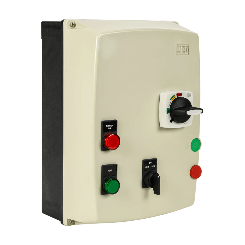 ESWE-B38V24KX-D14 - WEG Electric ESWE series combination Type-E motor starter, 38A, 3-pole, 208-240 VAC (60Hz)/180-208 VAC (50Hz) coil voltage, bi-metallic, 25.0-32.0A adjustable, 416A instantaneous trip rating, NEMA 4/4X.