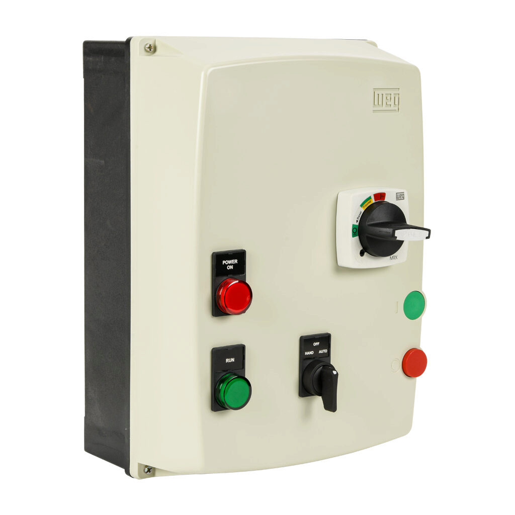 ESWE-B9D15KX-D05 - WEG Electric ESWE series combination Type-E motor starter, 9A, 3-pole, 120 VAC (50/60Hz) coil voltage, bi-metallic, 0.63-1.0A adjustable, 13A instantaneous trip rating, NEMA 4/4X.