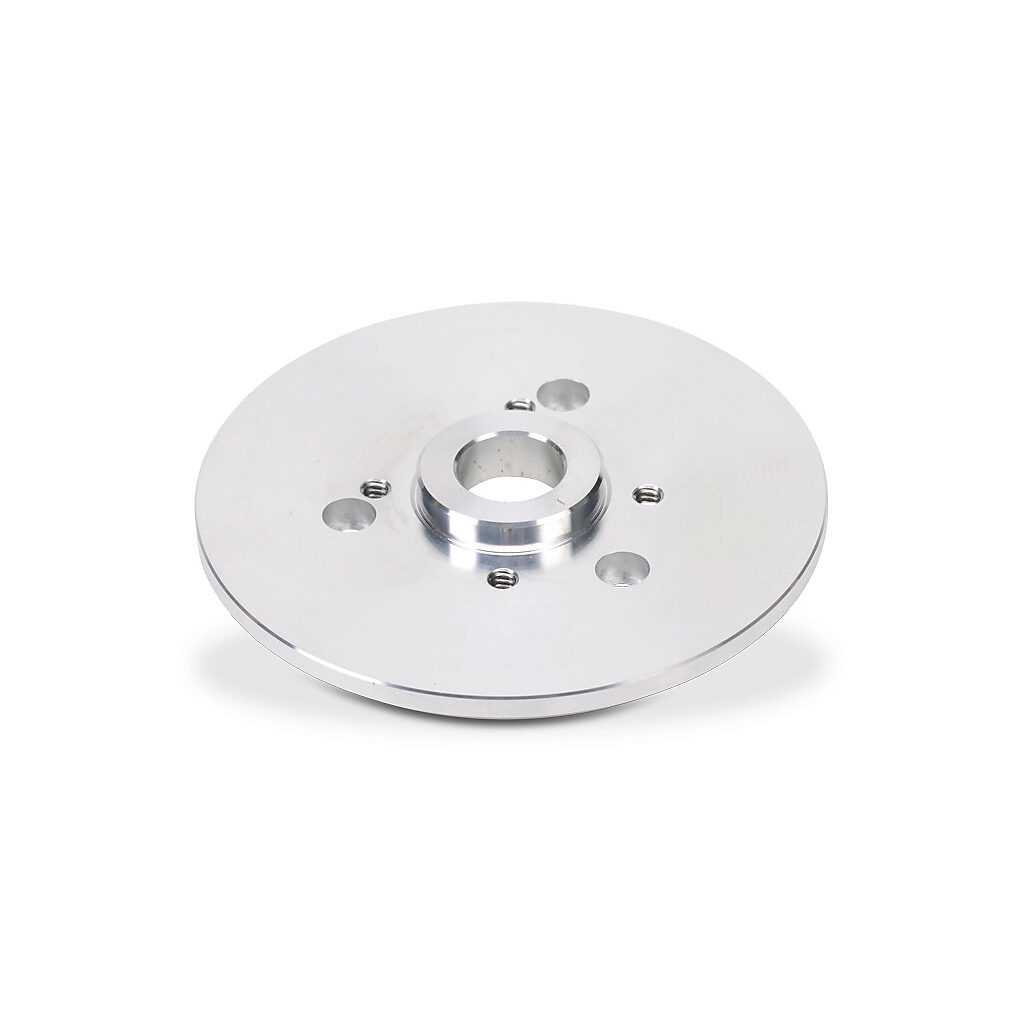 F-7D - JTEKT round mounting flange, 1in bolt hole circle (0.20in height), metal. For use with JTEKT TRDA-2E series encoders. Flange and encoder mounting hardware included.
