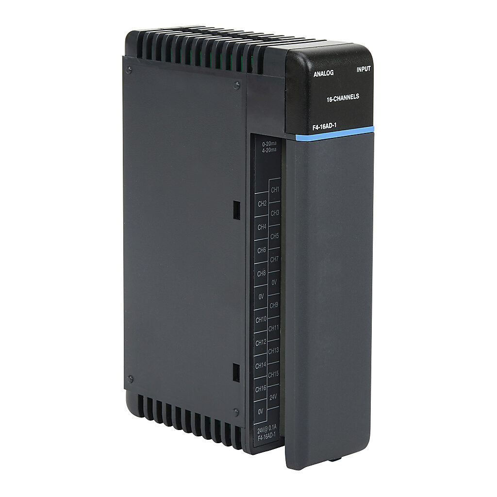 F4-16AD-1 - DirectLOGIC DL405 analog input module, 16-channel, current, 12-bit, input current signal range(s) of 0-20 mA, 4-20 mA, external 24 VDC required.