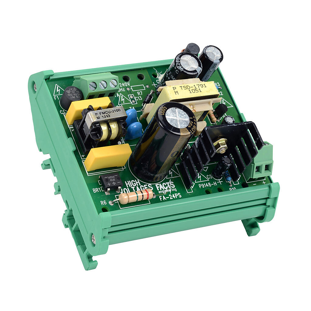 FA-24PS - AutomationDirect switching power supply, 24 VDC @ 1.25A/30W, 120 VAC and 240 VAC nominal input, 1-phase, open frame, plastic housing, 35mm DIN rail mount, screw terminals, hazardous location rated.