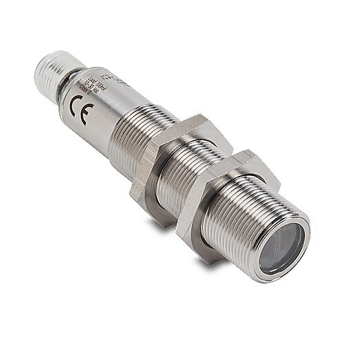 FFI7-0N-1E - AutomationDirect photoelectric sensor, tubular, threaded, diffuse, infrared, 400mm sensing distance, selectable light-on/dark-on, NPN, 500 Hz switching frequency, 18mm diameter x 82.5mm body, 316L stainless steel, 4-pin M12 quick-disc...