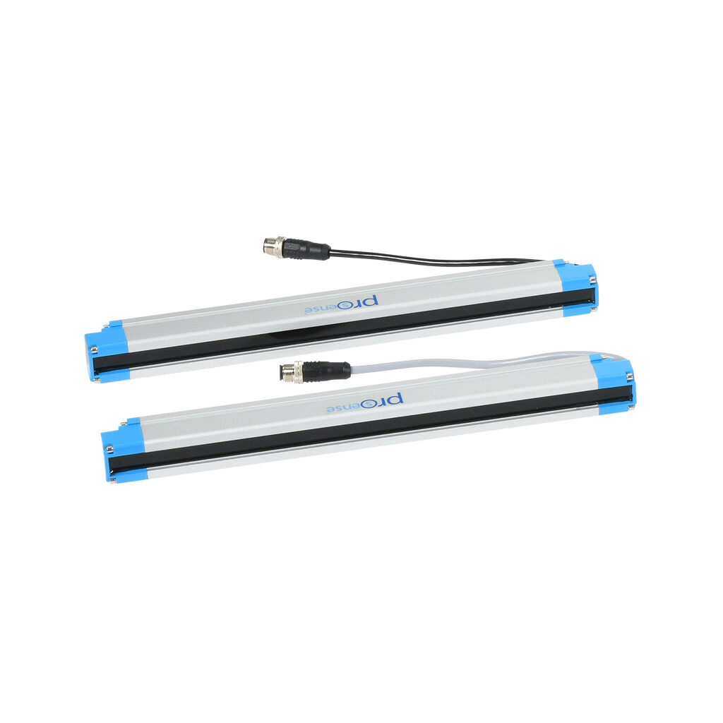 FLG-A46-0280 - ProSense FLG light grid, sender/receiver pair, object detection, 40mm resolution, 280mm detection height, 0.1-10m operating distance, NPN/PNP, (1) 8-pin M12 quick-disconnect and (1) 12-pin M12 quick-disconnect.