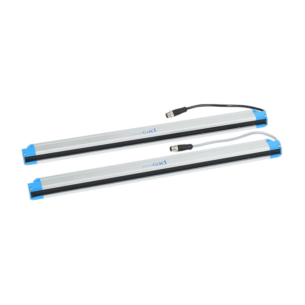 FLG-A46-0440 - ProSense FLG light grid, sender/receiver pair, object detection, 40mm resolution, 440mm detection height, 0.1-10m operating distance, NPN/PNP, (1) 8-pin M12 quick-disconnect and (1) 12-pin M12 quick-disconnect.