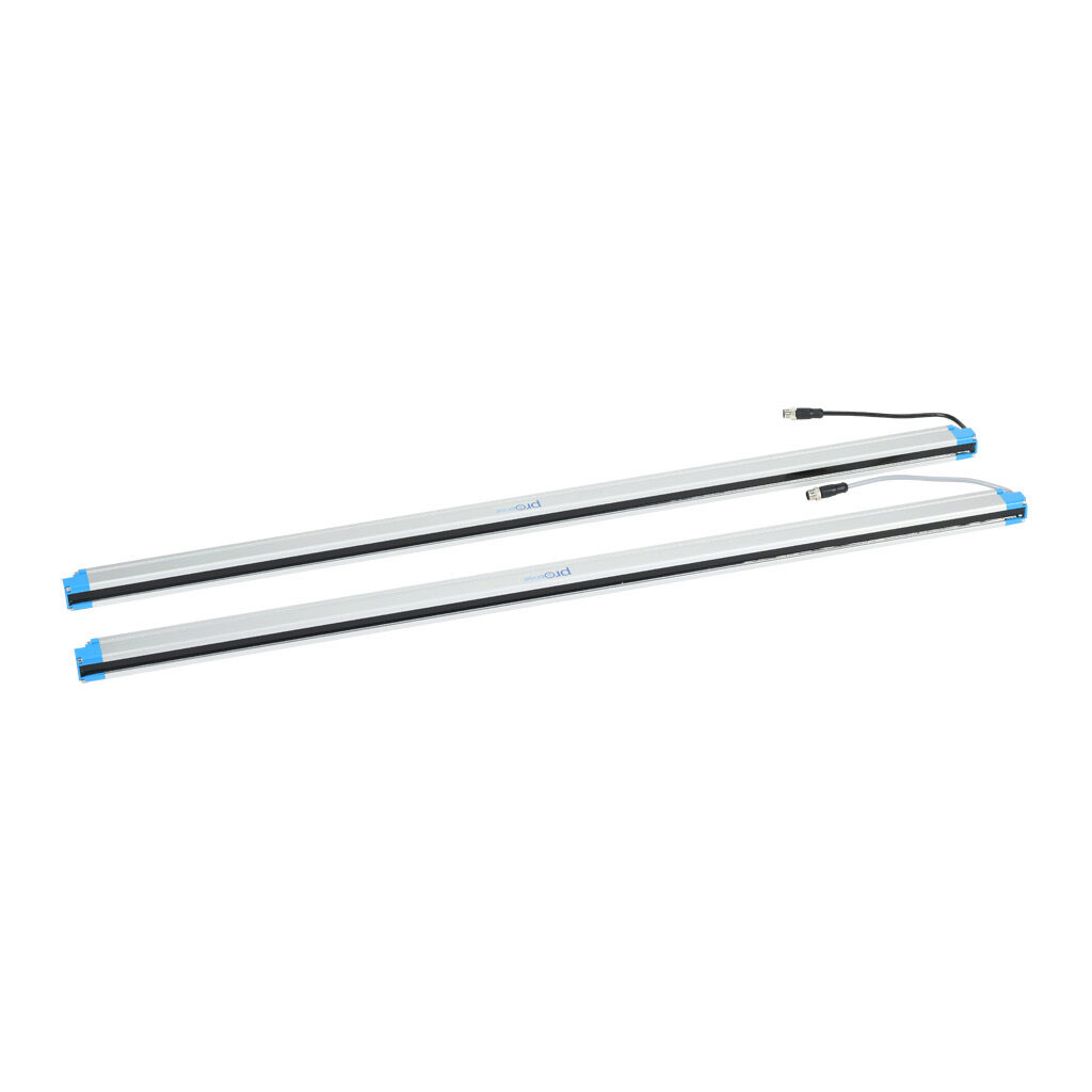 FLG-A46-0920 - ProSense FLG light grid, sender/receiver pair, object detection, 40mm resolution, 920mm detection height, 0.1-10m operating distance, NPN/PNP, (1) 8-pin M12 quick-disconnect and (1) 12-pin M12 quick-disconnect.