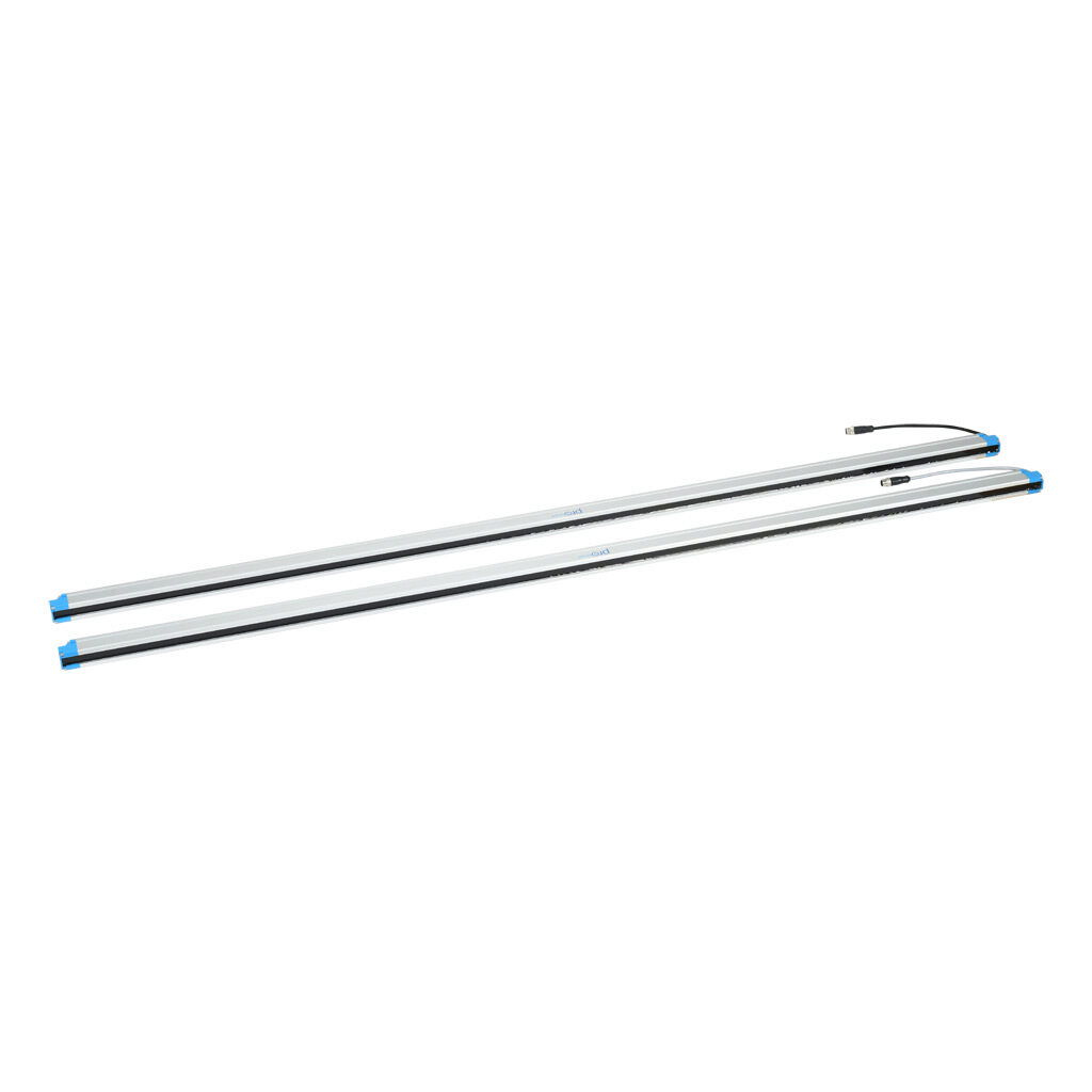 FLG-A46-1400 - ProSense FLG light grid, sender/receiver pair, object detection, 40mm resolution, 1400mm detection height, 0.1-10m operating distance, NPN/PNP, (1) 8-pin M12 quick-disconnect and (1) 12-pin M12 quick-disconnect.
