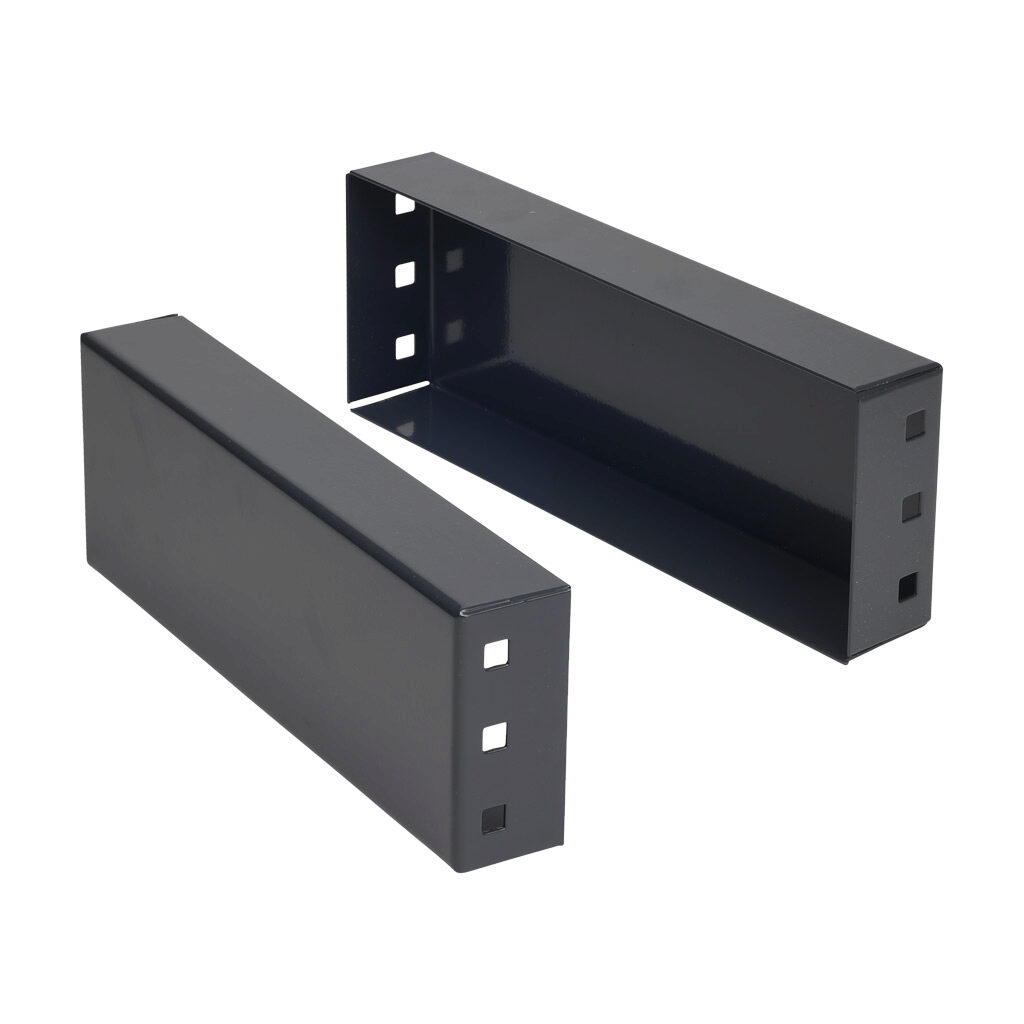 FLK14 - Quadritalia OK series plinth side flange set, 100 x 400mm (HxD), carbon steel, RAL 7024 graphite gray, powder coat finish.