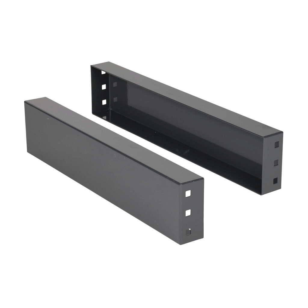 FLK16 - Quadritalia OK series plinth side flange set, 100 x 600mm (HxD), carbon steel, RAL 7024 graphite gray, powder coat finish.