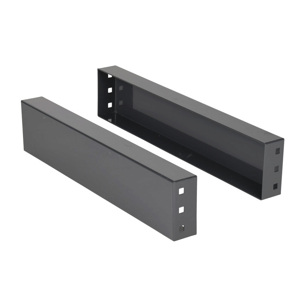 FLK18 - Quadritalia OK series plinth side flange set, 100 x 800mm (HxD), carbon steel, RAL 7024 graphite gray, powder coat finish.
