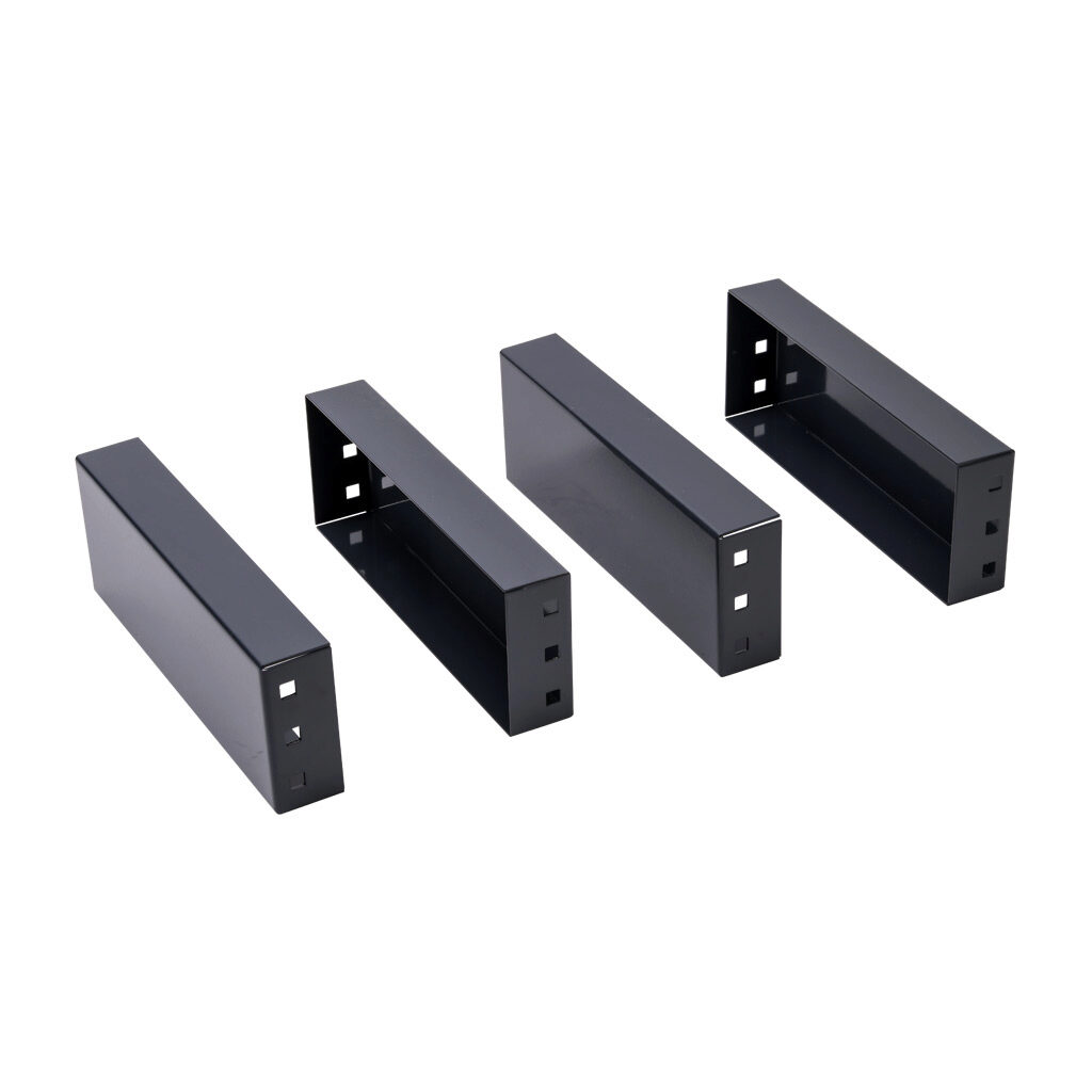FLK24 - Quadritalia OK series plinth side flange set, 200 x 400mm (HxD), carbon steel, RAL 7024 graphite gray, powder coat finish.