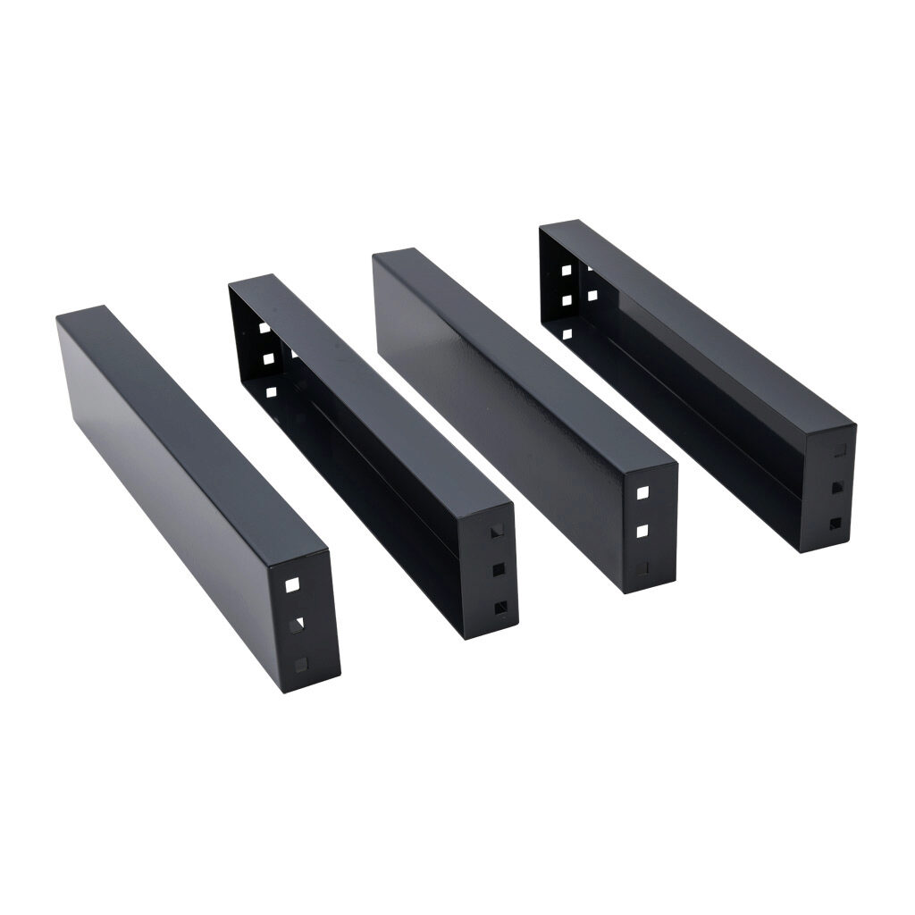 FLK26 - Quadritalia OK series plinth side flange set, 200 x 600mm (HxD), carbon steel, RAL 7024 graphite gray, powder coat finish.