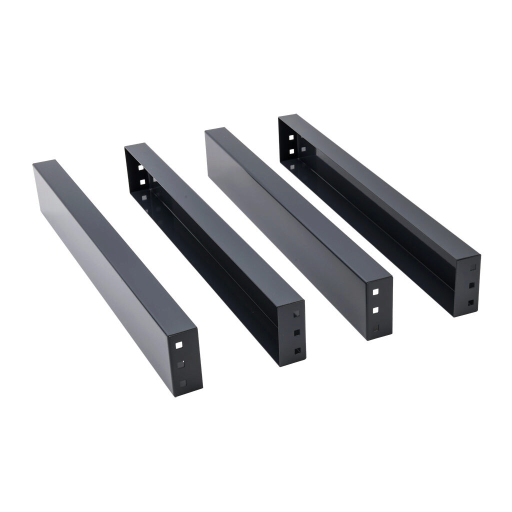 FLK28 - Quadritalia OK series plinth side flange set, 200 x 800mm (HxD), carbon steel, RAL 7024 graphite gray, powder coat finish.