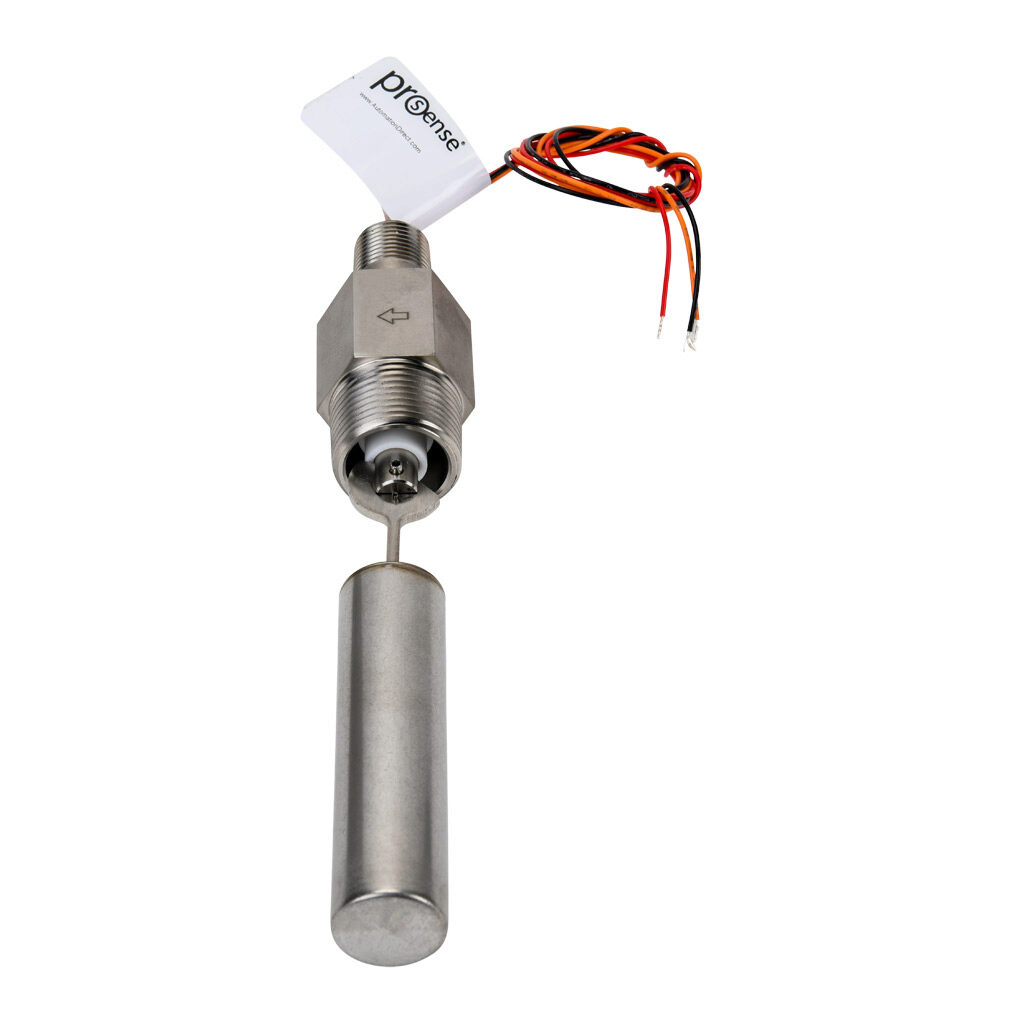 FLS-HL-300 - ProSense float liquid level switch, horizontal side mount, 5.81in insertion length, 1in diameter float, 304 stainless steel, Teflon, ceramic wetted parts, -40 to 302 deg F, 1in male NPT process connection, SPDT reed switch, N.O./N.C. ...