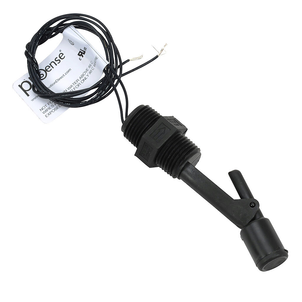 FLS-HM-100 - ProSense float liquid level switch, horizontal side mount, 2.75in insertion length, 0.65in diameter float, polybutylene wetted parts, -40 to 266 deg F, dual 1/2in male NPT process connection, SPST reed switch, N.O./N.C. selectable.