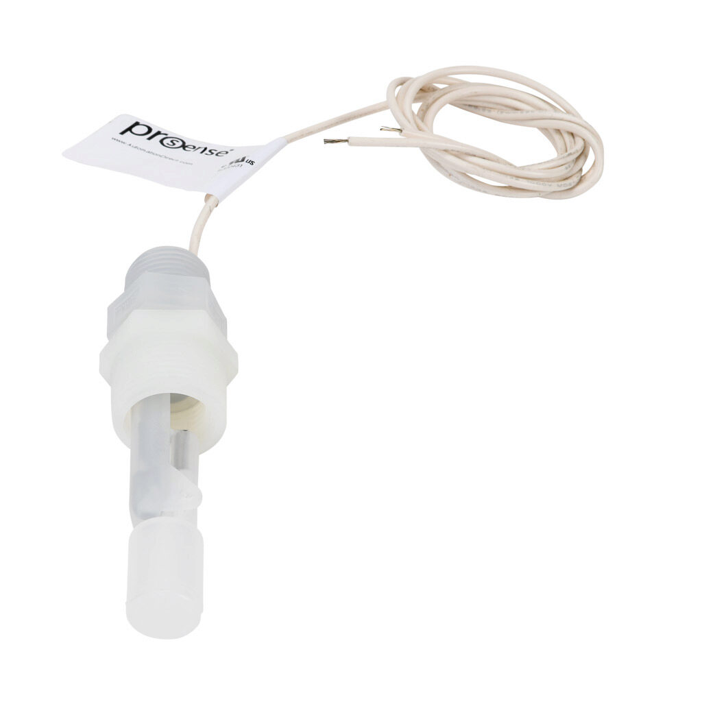 FLS-HM-700 - ProSense float liquid level switch, horizontal side mount, 2.75in insertion length, 0.65in diameter float, polypropylene wetted parts, -40 to 221 deg F, 3/4in male NPT process connection, SPST reed switch, N.O./N.C. selectable.