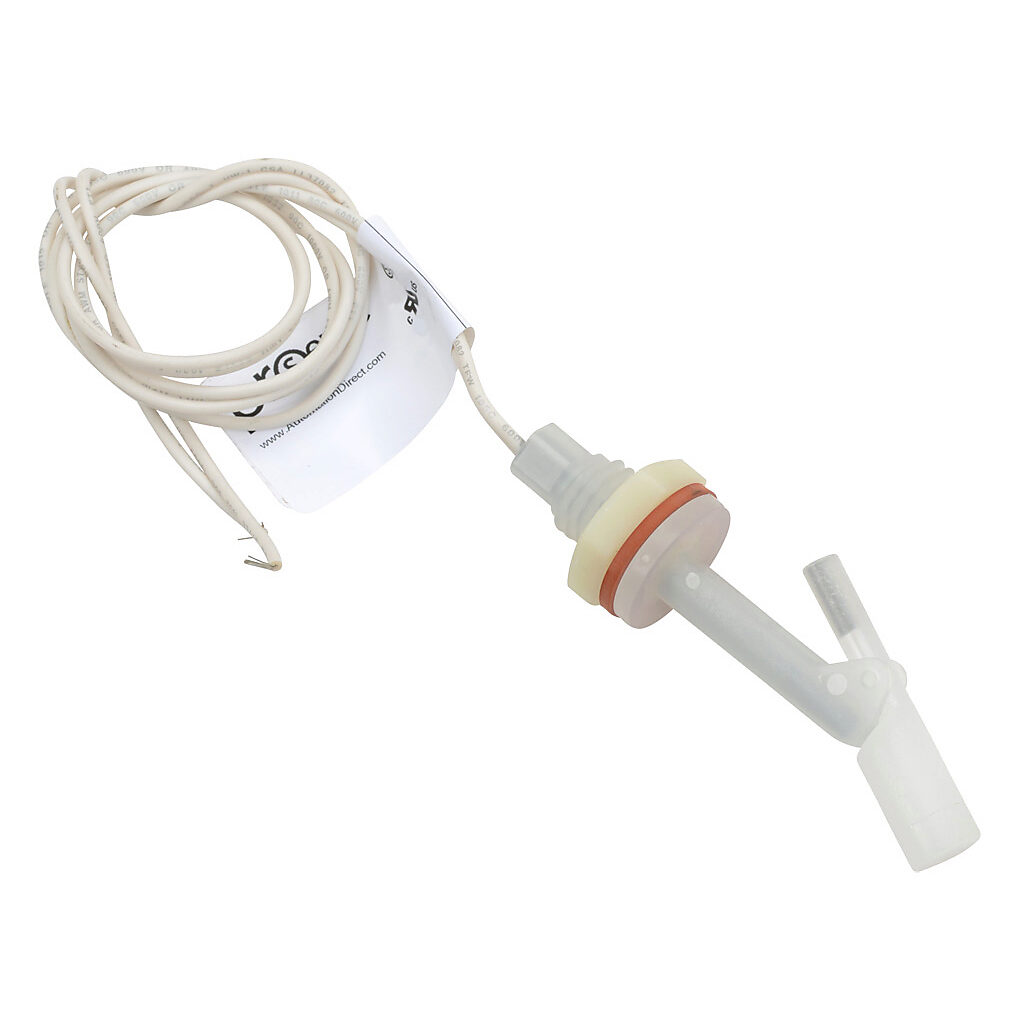 FLS-HS-200 - ProSense float liquid level switch, horizontal side mount, 2.84in insertion length, 0.65in diameter float, polypropylene, silicone wetted parts, -40 to 221 deg F, 5/8-11 male UNC with washer and nut process connection, SPST reed switc...