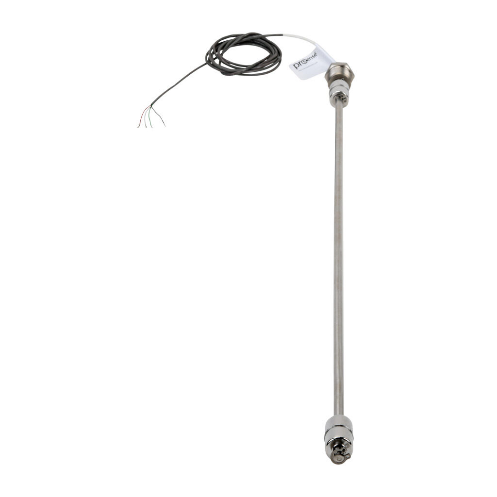 FLS-VD-600 - ProSense float liquid level switch, vertical top mount, 32in insertion length, 0.9in diameter float, 316 stainless steel wetted parts, -40 to 302 deg F, 3/4in male NPT pipe plug process connection, (1) SPST reed switch, N.O. and (1) S...