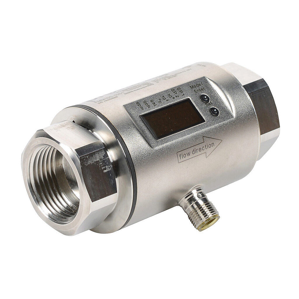 FMM100-1001 - ProSense liquid flow meter, magnetic-inductive, 1in female NPT, 0 to 26.4 GPM, -4 to 176 deg F, 0.01 to 30,000,000 gallons, Output: switch or pulse, Output 2: switch, analog or reset input, FKM seal(s).