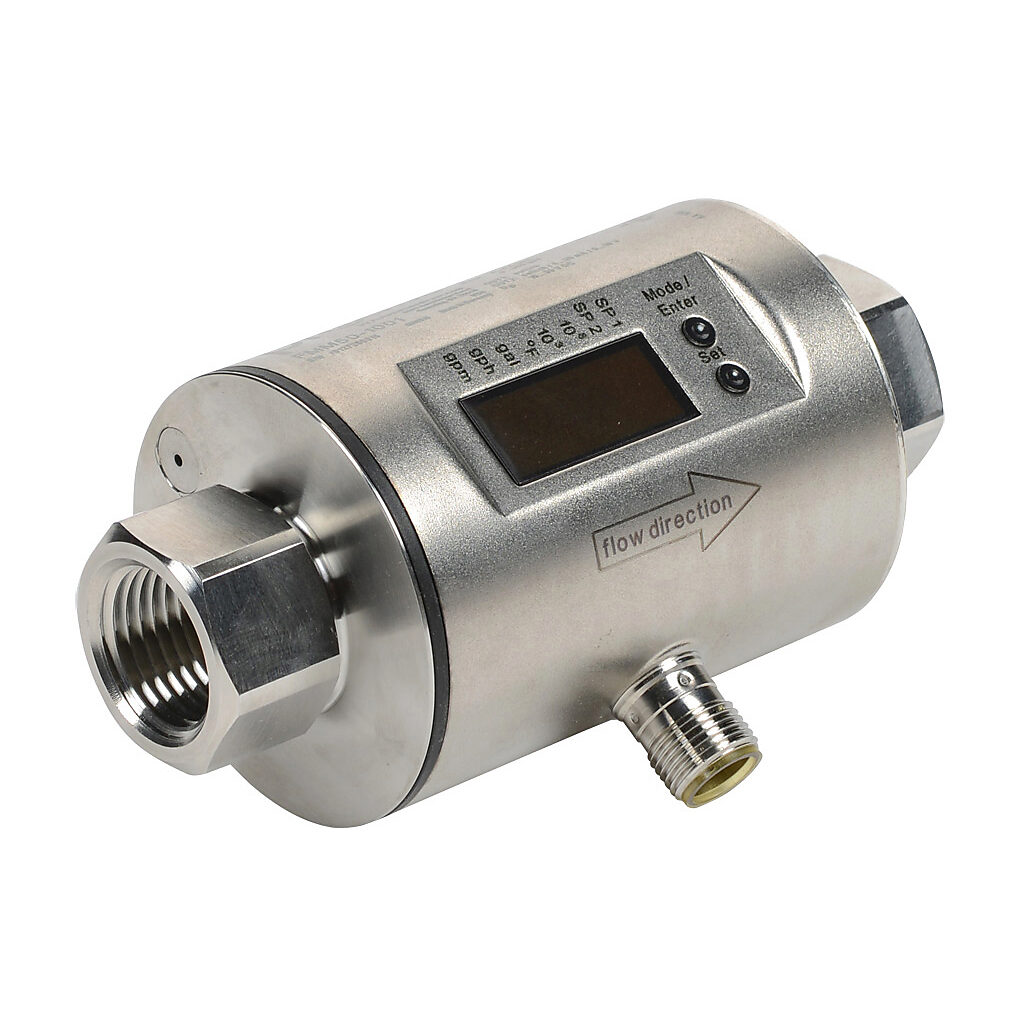 FMM50-1001 - ProSense liquid flow meter, magnetic-inductive, 1/2in female NPT, 0 to 6.6 GPM, -4 to 176 deg F, 0.01 to 30,000,000 gallons, Output: switch or pulse, Output 2: switch, analog or reset input, FKM seal(s).