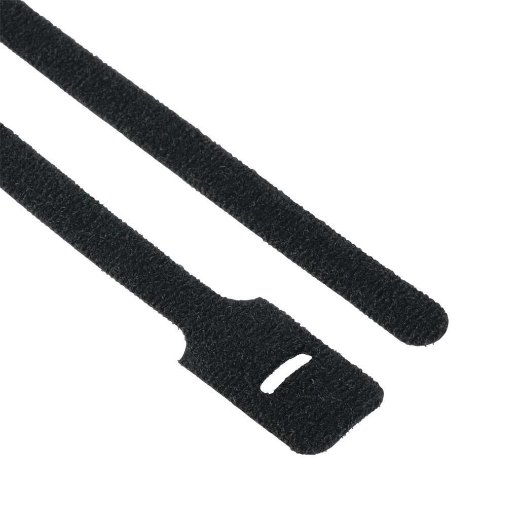FO200-40-0 - ABB - Thomas & Betts Ty-Grip series slotted cable tie, general purpose, nylon and polyethylene, 9in length, 0.5 in width, 40lb tensile strength, 2in maximum bundle diameter, black. Package of 10.