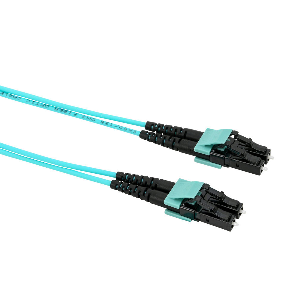 FOM-OM3-LCLC-003 - AchieVe OM3 multi-mode fiber optic Ethernet patch cable, LC duplex to LC duplex, 9.8ft/3m cable length, aqua. For use with 1/10 Gbps networks.