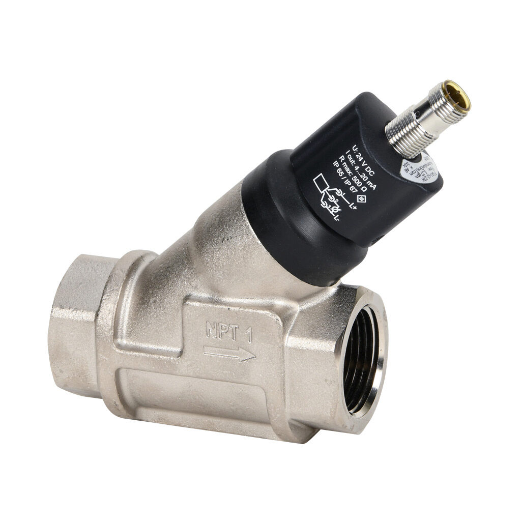 FSA1-42-27H - ProSense liquid flow transmitter, spring-supported piston, 1in female NPT process connection, 0 to 27 GPM, Output: analog, 18-32 VDC operating voltage.