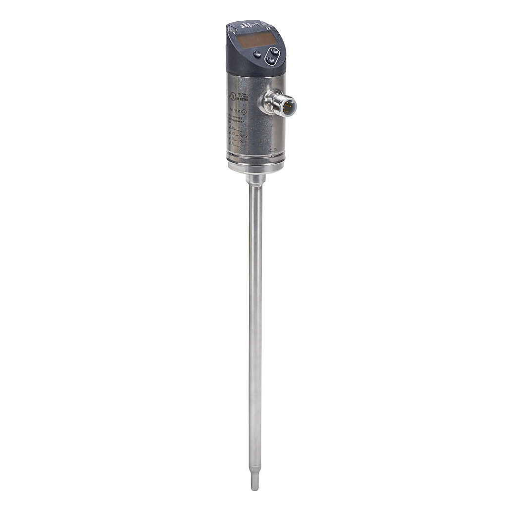 FTS200-1001 - ProSense liquid or air flow sensor, thermal, 200mm probe length, liquid: 0.15 to 9.85 ft/sec, air: 6 to 328 ft/sec, -4 to 212 deg F, Output: switch or frequency, Output 2: switch, frequency or analog, 18-30 VDC operating voltage.