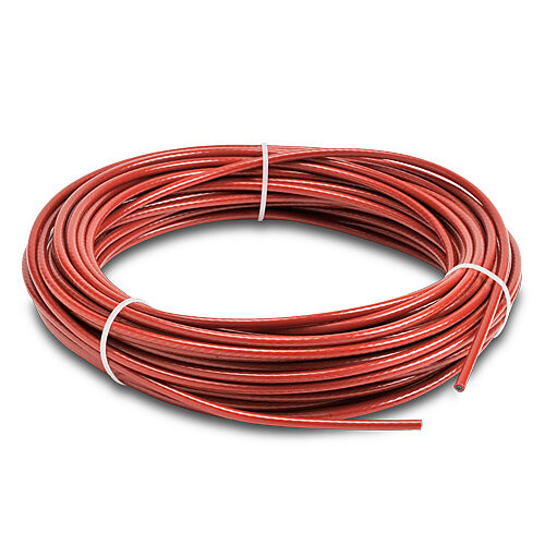 FUN05M025 - Comepi pull cable, 82ft/25m cable length, 5mm diameter, steel, plastic jacket, red. For use with cable-pull safety switches.