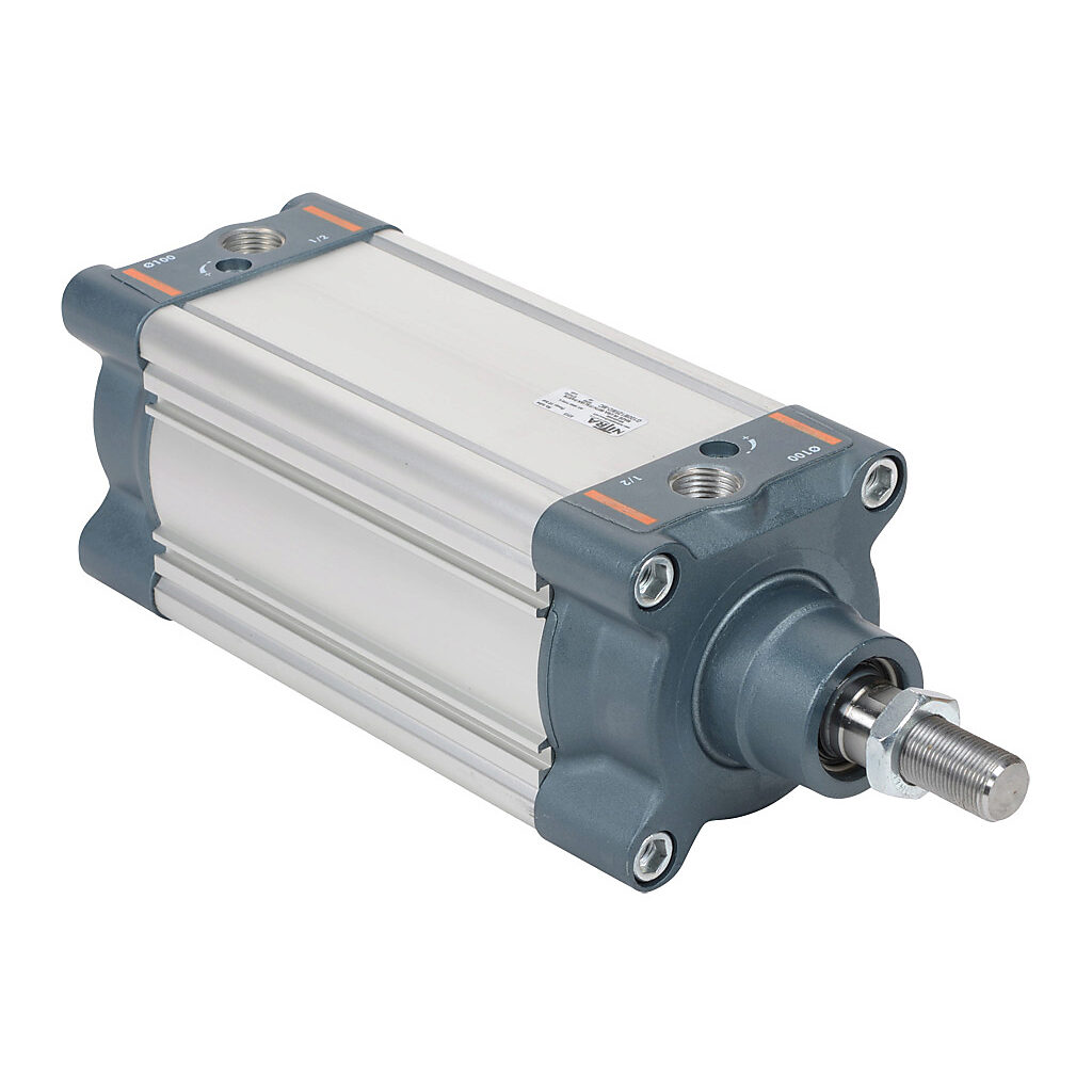 G100M125MD-MC - NITRA pneumatic cylinder, ISO 15552, 100mm bore, 25mm rod diameter, 125mm stroke, double acting, magnetic piston, adjustable cushions.