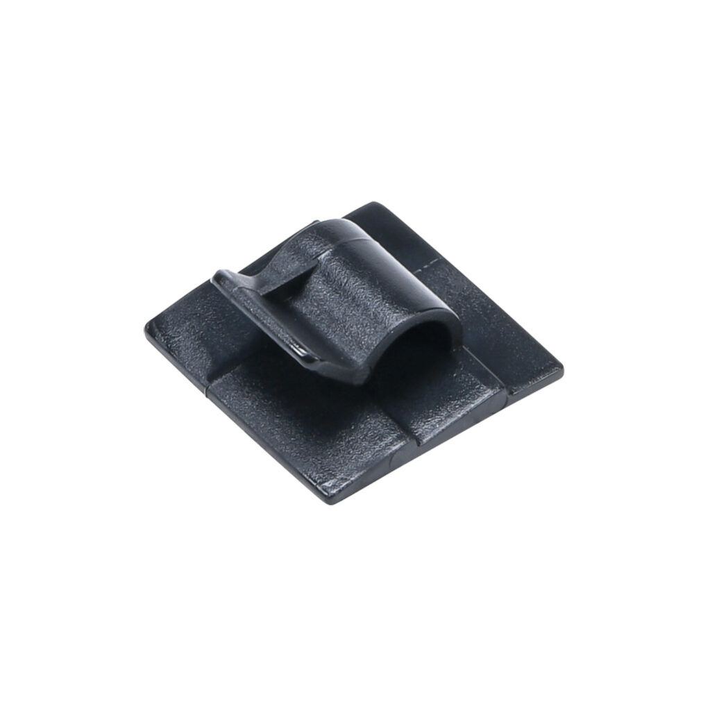 GAN.3MT.401 - SapiSelco cord clip, round, black, 0.75 x 0.39in, nylon, adhesive back mount. Package of 100.