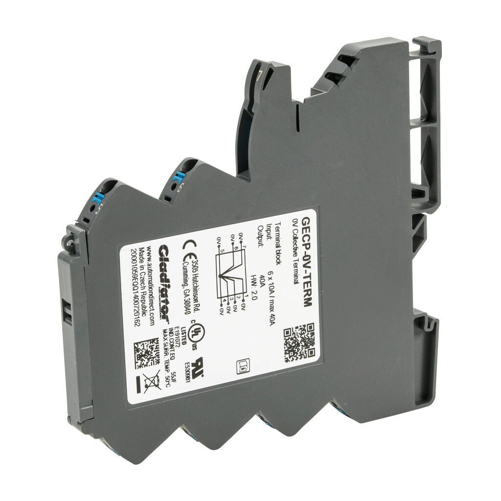 GECP-0V-TERM - Gladiator supply terminal, 40A, 0 VDC operating voltage. For use with Gladiator GECP series circuit protectors.