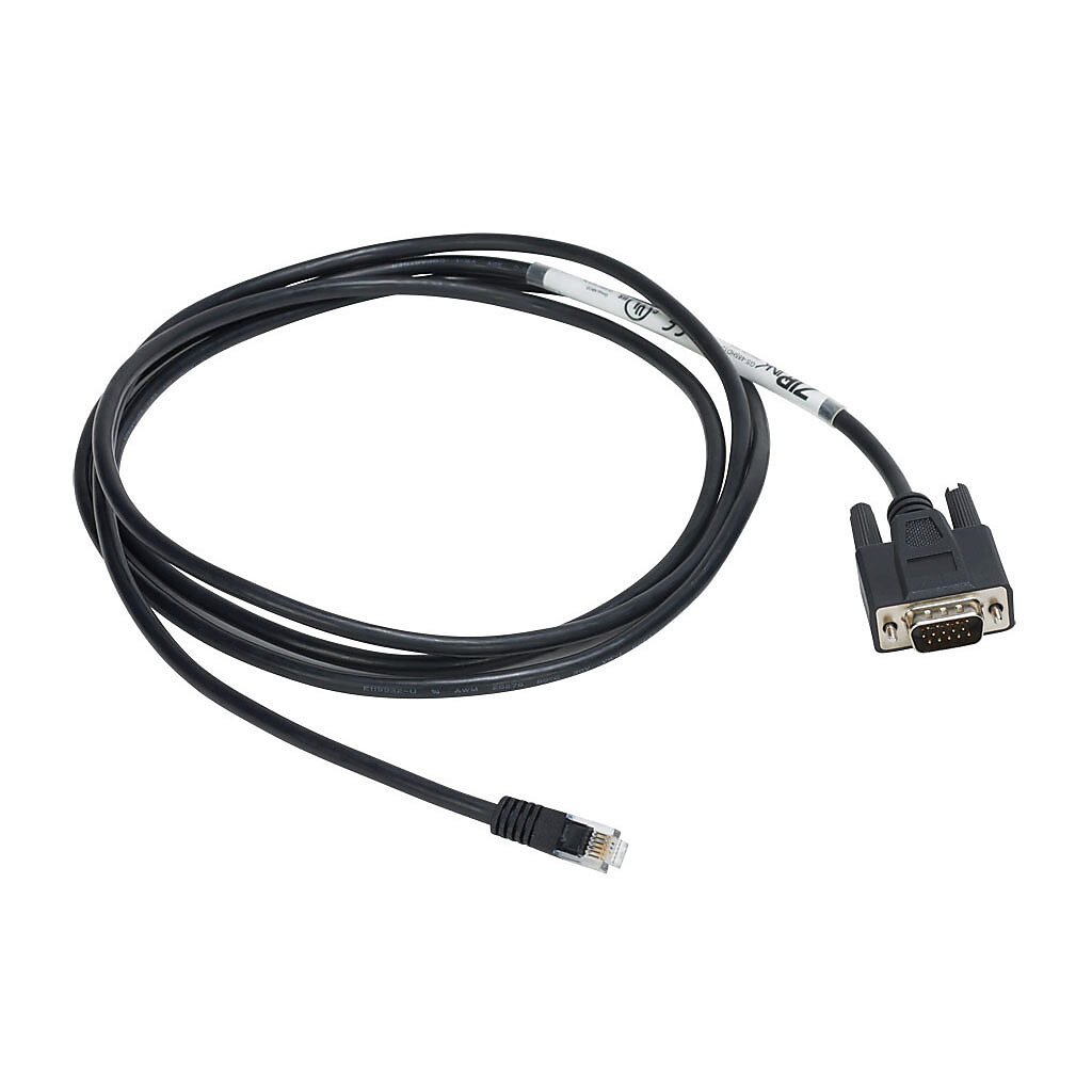 GS-485HD15-CBL-2 - ZIPLink GS drive cable, 6-pin RJ12 to 15-pin D-sub HD15 male, shielded, RS-485, 6.5ft/2m cable length. For use with GS series drives.