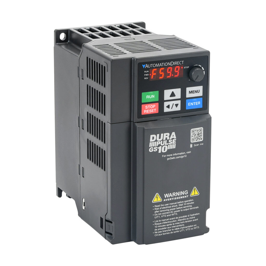 GS11N-11P0 - DURApulse GS10 series AC micro drive, enclosed, 120 VAC, 1hp with 1-phase input, SVC or V/Hz mode, C1 frame, RS-485, integrated dynamic braking.