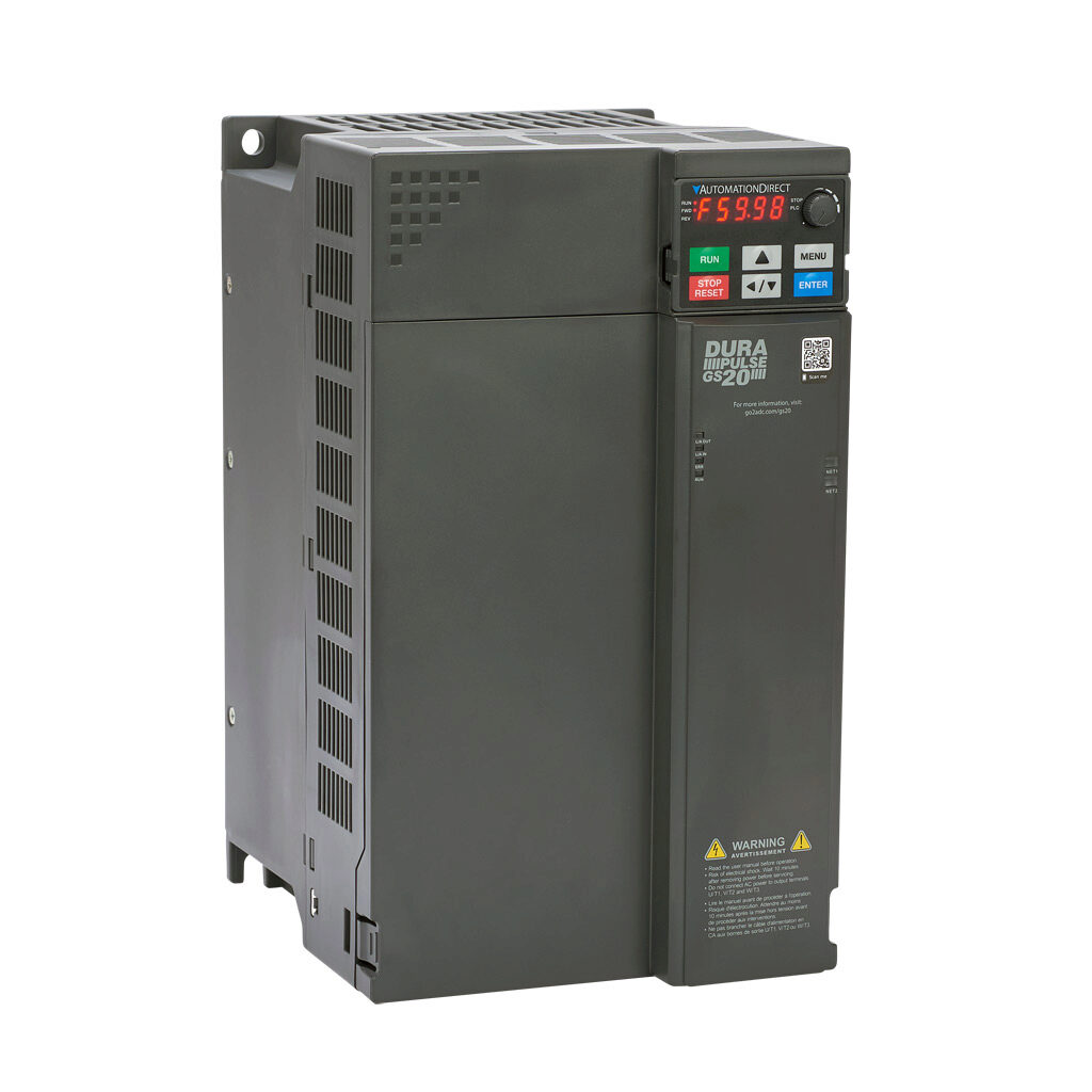 GS23-2020 - DURApulse GS20 series AC general purpose drive, enclosed, 230 VAC, 20hp with 3-phase input, 10hp with 1-phase input, SVC, V/Hz, FOC or torque mode, F frame, RS-485, integrated dynamic braking. Optional EtherNet/IP and Modbus TCP card a...